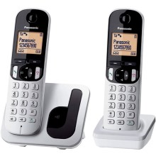 Ασύρματο Ψηφιακό Τηλέφωνο Panasonic KX-TGC212SPS EU DUO με Πλήκτρο Αποκλεισμού Κλήσεων και Ανοιχτή Ακρόαση Ασημί