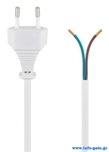 GOOBAY καλώδιο τροφοδοσίας 51345, 2x 0.75mm², 1.5m, λευκό