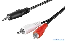 GOOBAY καλώδιο ήχου 51650 3.5mm σε 2x RCA, 3 pin stereo, 3m, μαύρο