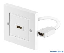 GOOBAY πρίζα τοίχου HDMI 51722, gold-plated, 4K, λευκή