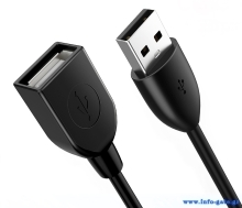 CABLETIME καλώδιο προέκτασης USB CT-AMAF2, 3A, 480Mbps, 1m, μαύρο
