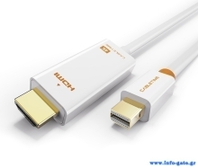 CABLETIME καλώδιο mini DisplayPort σε HDMI CT-03G4K60, 4K, 1.8m, λευκό