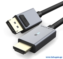 CABLETIME καλώδιο DisplayPort σε HDMI CT-P02G4K, 4K, 1.8m, μαύρο