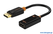 CABLETIME αντάπτορας DisplayPort σε HDMI CT-01G, 1080p, 0.2m, μαύρος