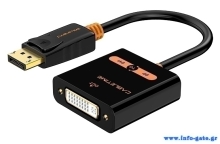 CABLETIME αντάπτορας DisplayPort σε DVI CT-02G, 1080p, μαύρος