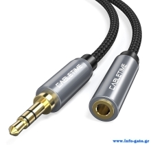 CABLETIME προέκταση καλωδίου ήχου 3.5mm CT-P11F, AUX, 1.8m, μαύρο
