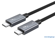 CABLETIME καλώδιο USB-C σε USB-C CT-C160-U31-TB3, 100W, 40Gbps, 4K/60Hz, 0.5m, μαύρο