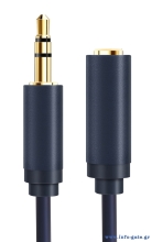 CABLETIME καλώδιο προέκτασης ήχου 3.5mm CT-AV302-H11G, gold plated, 1.5m, μπλε