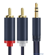 CABLETIME καλώδιο ήχου 3.5mm σε 2x RCA CT-AV303-H12G, 10m, μπλε