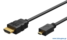 GOOBAY καλώδιο micro HDMI σε HDMI 53781 με Ethernet, 4K/60Hz, 1m, μαύρο