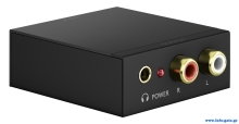GOOBAY μετατροπέας ήχου 58493, Coaxial/Toslink σε 2x RCA, μαύρος