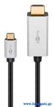 GOOBAY καλώδιο USB-C σε HDMI 60174, HDR, 8K, 4K/120Hz, 2m, μαύρο