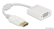 DELOCK αντάπτορας DisplayPort σε VGA 61007, Full HD, passive, λευκός