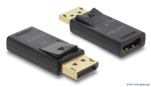 DELOCK αντάπτορας DisplayPort σε HDMI 61086, 4K/60Hz, active, μαύρος