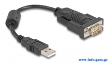 DELOCK αντάπορας USB σε RS-232 61549, 921.6Kbps, 0.25m, μαύρος