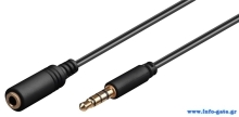 GOOBAY προέκταση καλωδίου ήχου 3.5mm 62481, 4 pin stereo, CU, 5m, μαύρο