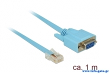 DELOCK Καλώδιο Serial RS-232 DB9 female σε RJ45 male, 1m, μπλε
