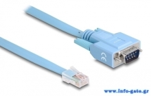 DELOCK καλώδιο serial RS-232 DB9 σε RJ45 63353, 1m, μπλε