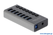 DELOCK USB hub 63669 με διακόπτες, 7x θυρών, 5Gbps, γκρι