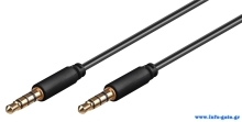 GOOBAY καλωδίου ήχου 3.5mm 63824, 4-pin, slim, CU, 0.5m, μαύρο