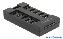 DELOCK RGB hub 64128 για ARGB LEDs, 10 θύρες, μαύρο