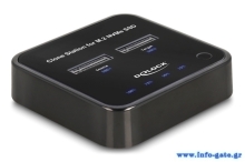 DELOCK docking station για M.2 NVMe SSD 64177, 2 θέσεων, 10Gbps, clone function, μαύρο