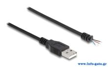DELOCK καλώδιο USB 64184 με ελεύθερα άκρα, 28 AWG, 1m, μαύρο