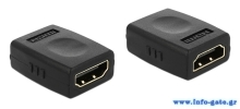DELOCK αντάπτορας HDMI θηλυκό σε θηλυκό 65049, 4K/30Hz, μαύρος