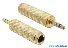 DELOCK αντάπτορας 3.5mm σε 6.35mm 65360, μεταλλικό, gold plated