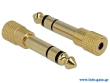 DELOCK αντάπτορας 6.35mm σε 3.5mm 65361, μεταλλικός, gold plated