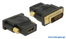 DELOCK αντάπτορας DVI 24+1 σε HDMI 65466, 4K, gold-plated, μαύρος