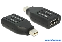 DELOCK αντάπτορας mini DisplayPort σε HDMI 65552, 1080p, μαύρος