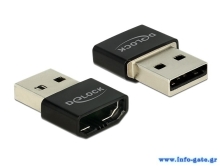 DELOCK αντάπτορας USB σε HDMI-A θηλυκό 65680, μαύρος