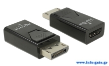 DELOCK αντάπτορας DisplayPort σε HDMI 66234, 4K/30Hz, Passive, μαύρος