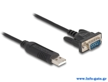 DELOCK καλώδιο USB σε RS-232 66461, 921.6Kbps, 50cm, μαύρο