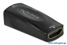 DELOCK αντάπτορας HDMI σε VGA 66560, με audio, 1080p/60Hz, μαύρος
