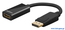GOOBAY καλώδιο DisplayPort σε HDMI 67881, 4K/30Hz, 0.1m, μαύρο