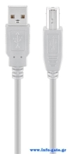 GOOBAY καλώδιο USB σε USB Type B 68713, 3m, 480Mbps, γκρι