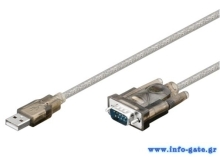 GOOBAY καλώδιο USB σε RS-232 68875, 1 Mbit/s, 1.5m, διάφανο