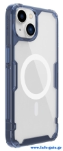 NILLKIN θήκη Nature Pro Magnetic για iPhone 14, μπλε & διάφανη