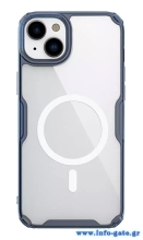NILLKIN θήκη Nature Pro Magnetic για iPhone 15, διάφανη-μπλε