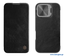 NILLKIN θήκη Qin Prop Leather για iPhone 16 Pro Max, δερμάτινη, μαύρη