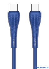LDNIO καλώδιο USB-C σε USB-C LC672C, 65W PD, 2m, μπλε