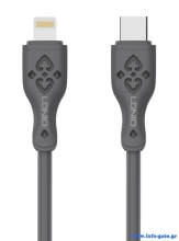 LDNIO καλώδιο Lightning σε USB-C LC811I, 30W PD, 1m, γκρι