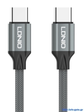 LDNIO καλώδιο USB-C σε USB-C LC442C, 65W PD, 2m, γκρι