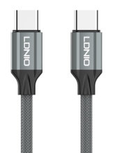 LDNIO καλώδιο USB-C iP-441c, 65W, 480Mbps, 1m, γκρι