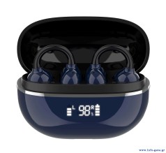 LDNIO earphones με θήκη φόρτισης T09, OWS, Φ10mm, 35/400mAh, μπλε
