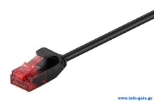 GOOBAY καλώδιο δικτύου 71548, CAT 6 U/UTP, slim, copper, 250MHz, 0.25m, μαύρο