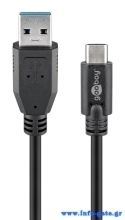 GOOBAY καλώδιο USB σε USB-C 73141, 15W, 5Gbps, 3m, μαύρο