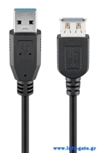 GOOBAY καλώδιο προέκτασης USB 74149, 5Gbps, USB 3.0, 15W, 2m, μαύρο
